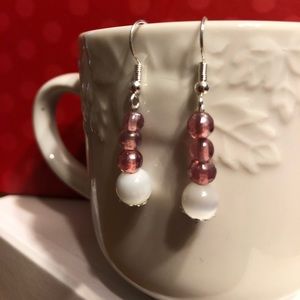 Blush glass bead Earrings